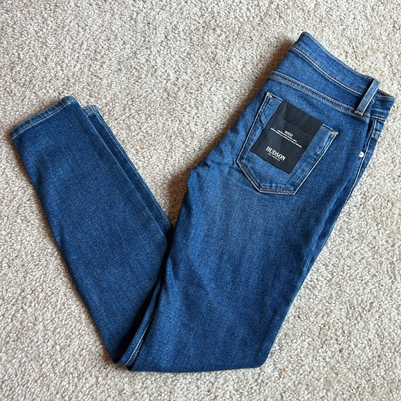 Hudson Jeans blue navy Nico midrise super skinny ankle jeans size 25 zip up mid - Picture 3 of 8